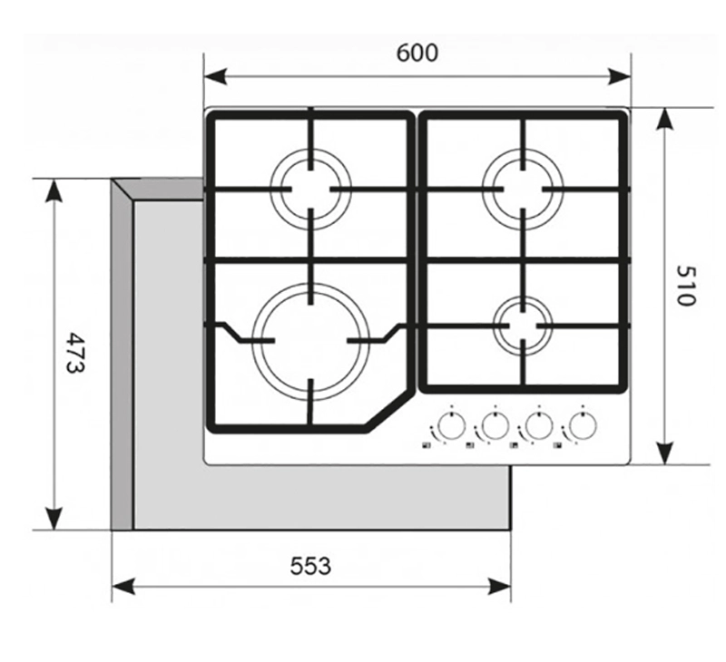 Варочная панель газовая Akpo PGA 604 FGC WH