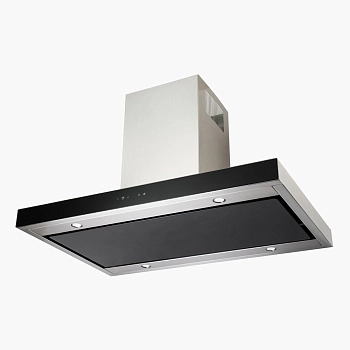 Кухонная вытяжка Akpo Isla Feniks Slim Glass II 90 wk-9 чёрное стекло/черный матовый