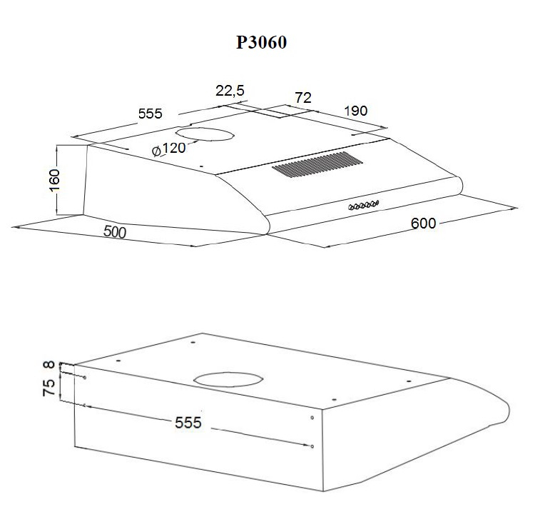 Кухонная вытяжка Akpo P-3060 wk-7 нержавеющая сталь